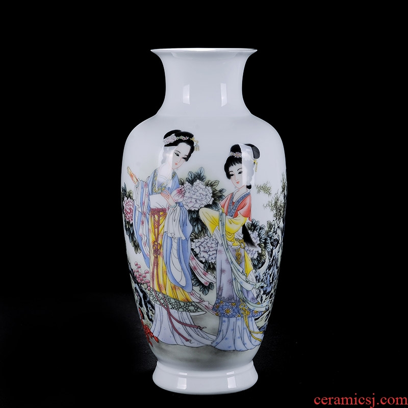 Jingdezhen ceramics flower vase wine ark adornment handicraft furnishing articles sitting room painted flowers and birds characters bottle