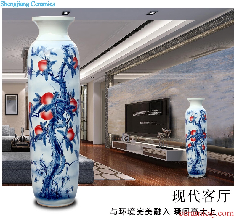 Jingdezhen ceramic hand-painted plum the landing big vase home sitting room place the teacher teacher's day gifts
