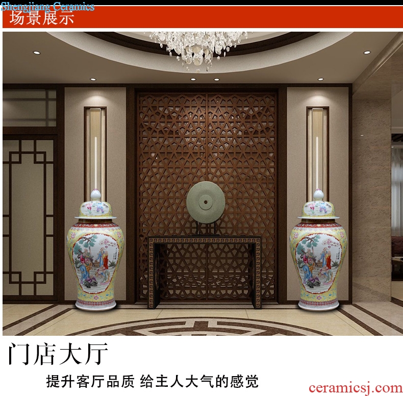 Jingdezhen ceramic general tank hand-painted pastel 18 arhats sitting room of large vase household stores furnishing articles