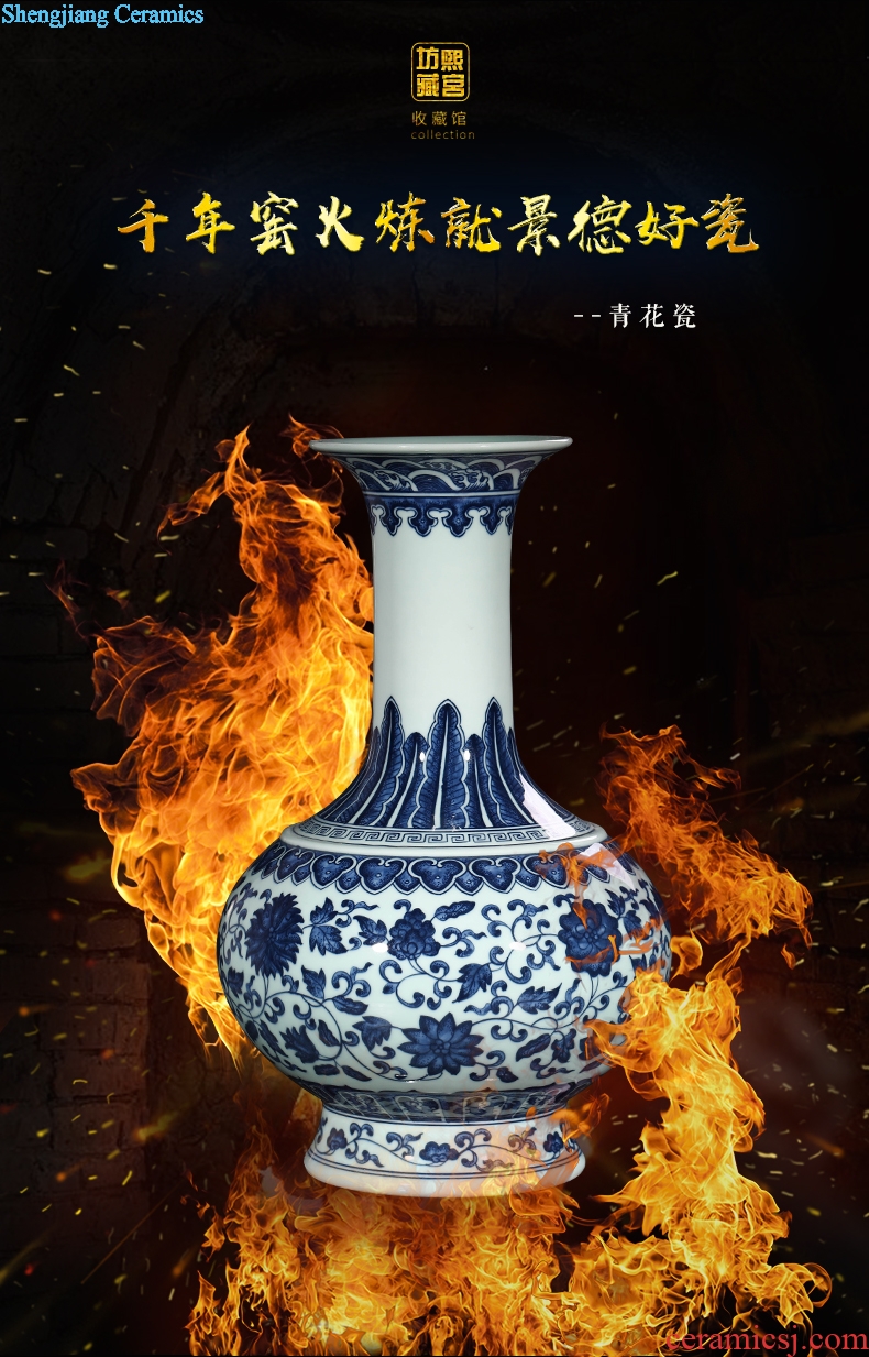 Jingdezhen ceramics vase blue and white porcelain sitting room of Chinese style household adornment porch furnishing articles furnishing articles