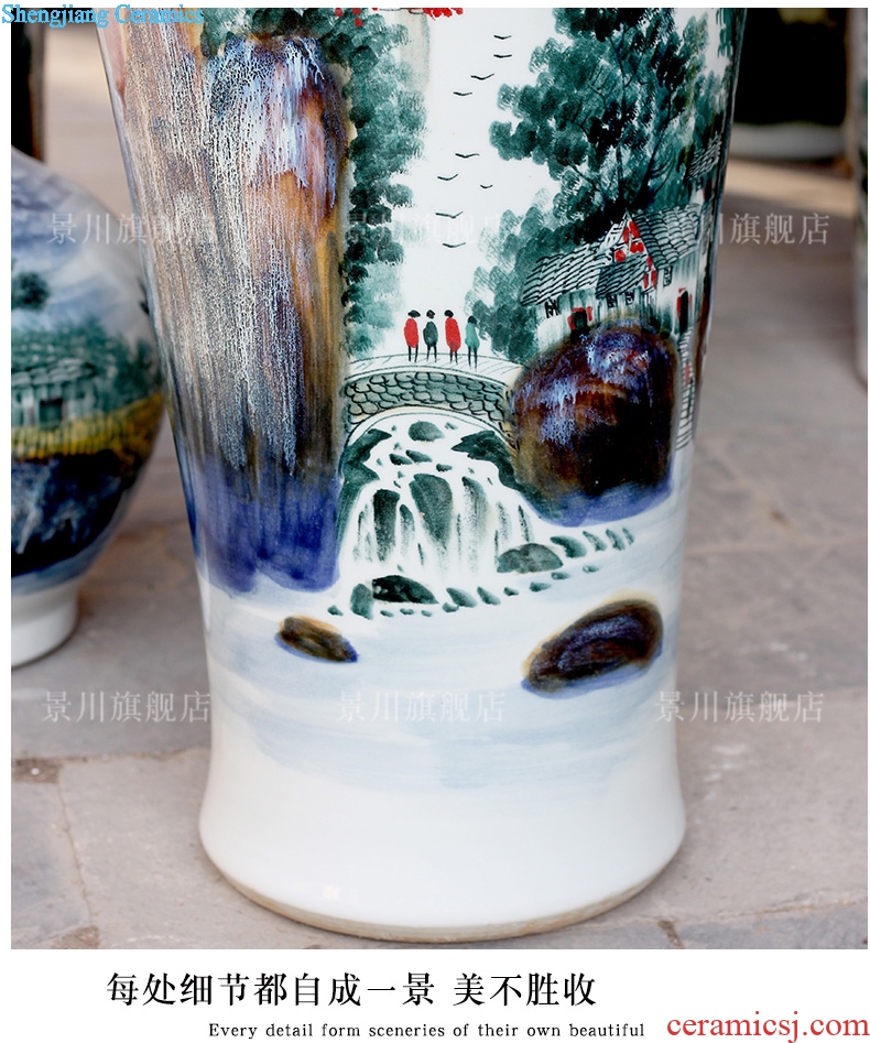 Jingdezhen ceramic bottle handicraft furnishing articles hand-painted scenery south xiuse of large vase decoration opening gifts