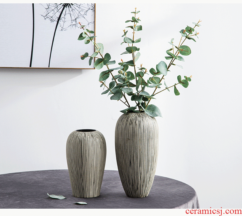 Jingdezhen ceramic vases, TV ark decorations contemporary and contracted sitting room put the dried flower implement desktop home furnishing articles