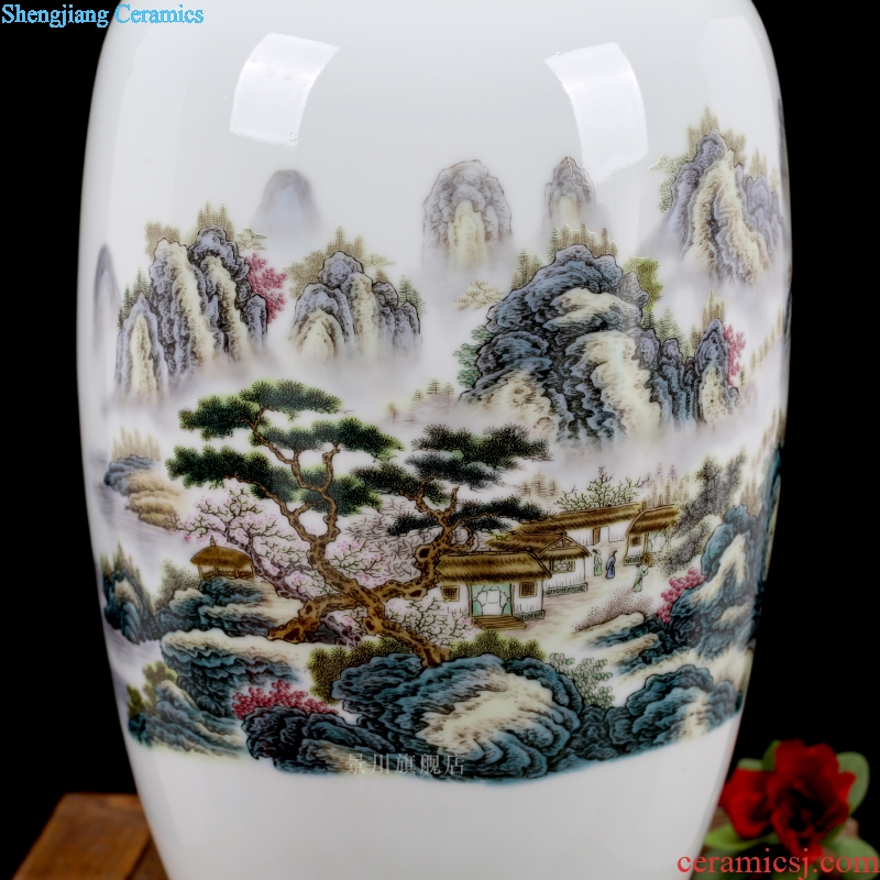 Jingdezhen ceramics landscape painting gourd bottle gourd bottle home furnishing articles mesa of contemporary sitting room adornment is placed