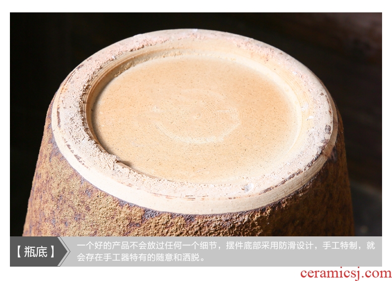 Restore ancient ways the ground dried flowers large Chinese do old vase coarse pottery garden hotel villa ceramic furnishing articles sitting room