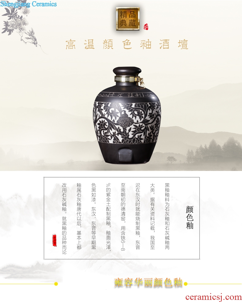 Jingdezhen ceramic it 30 jins 50 jins of blue and white porcelain jars 10 jins 20 jins bubble wine liquor jar with leader