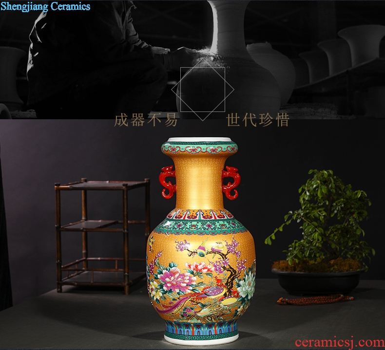 Jingdezhen ceramics ceramic vase household living room TV cabinet porch decoration floor vase furnishing articles