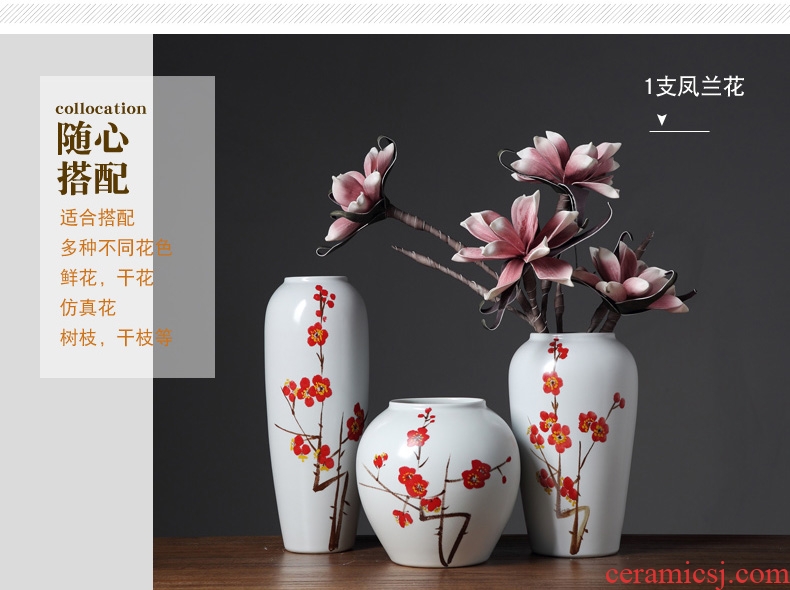 Jingdezhen contemporary and contracted ceramic vase furnishing articles creative living room TV cabinet table flower arranging, home decoration