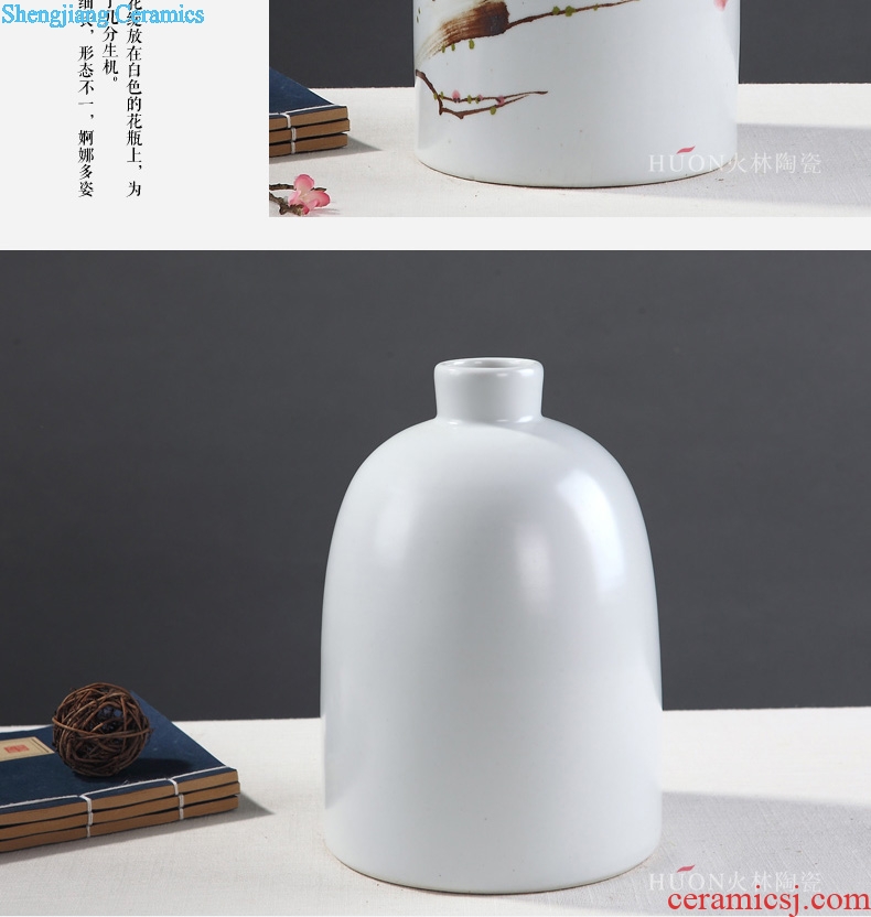 Modern new Chinese vase furnishing articles hand-painted plum blossom white ceramic sitting room TV ark flower arranging zen household act the role ofing is tasted