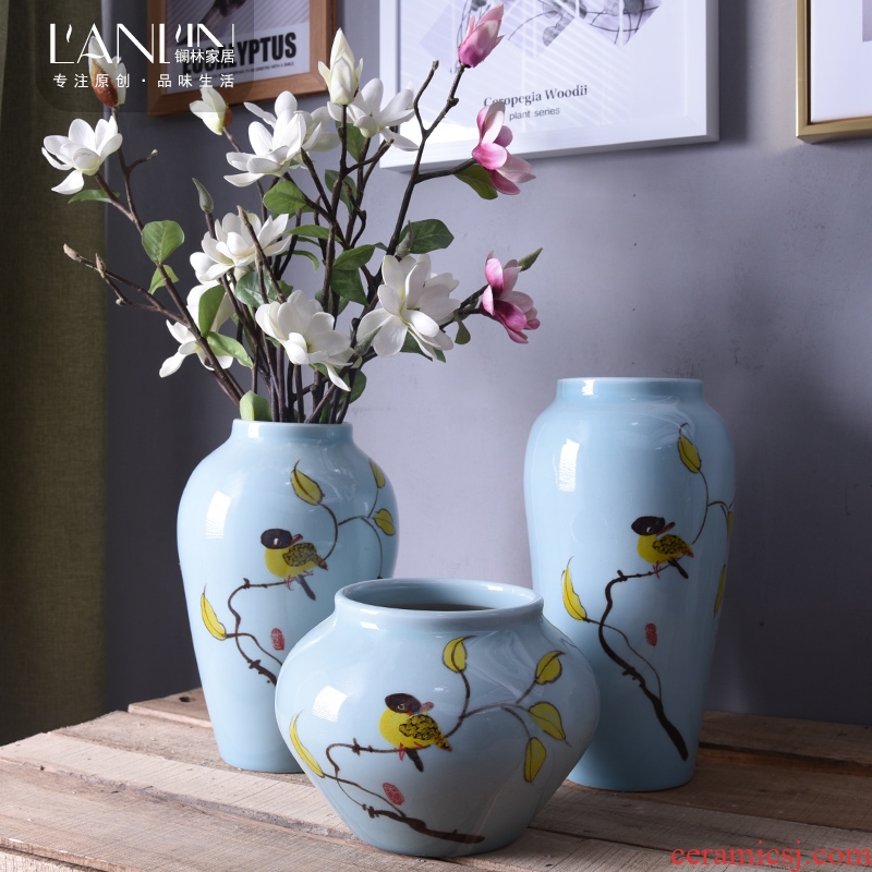 New Chinese vase hand-painted ceramic flower adornment mesa sitting room tea table table, TV ark place jingdezhen