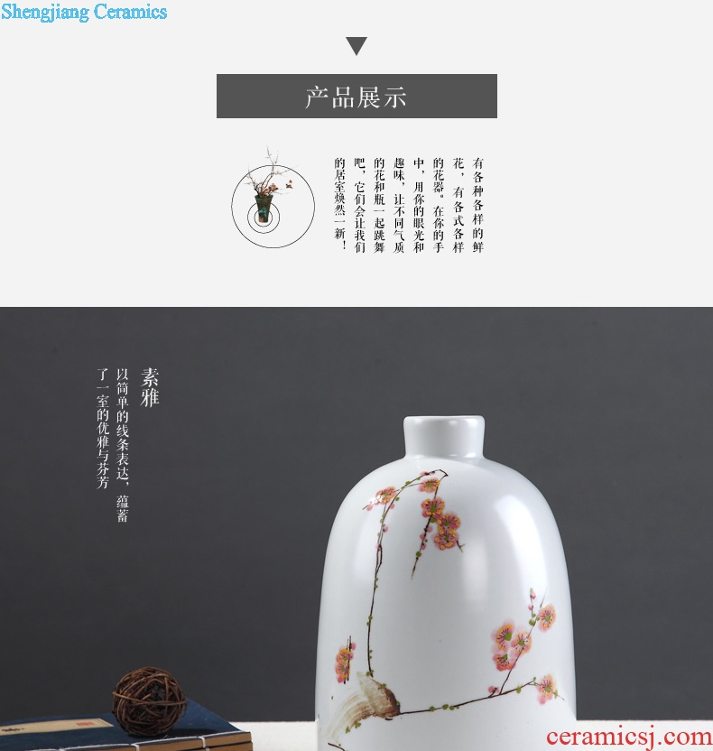 Modern new Chinese vase furnishing articles hand-painted plum blossom white ceramic sitting room TV ark flower arranging zen household act the role ofing is tasted