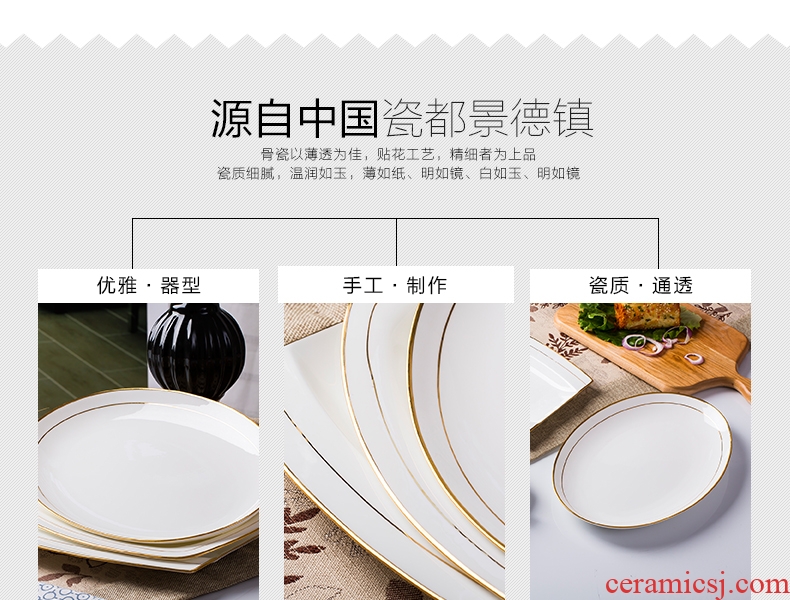 Phnom penh 12 inch square fish plate of jingdezhen porcelain paint by hand bone hotel put head square pad western dishes