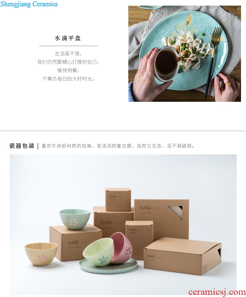 Ijarl million jia ice crack glaze Japanese Korean 0 dinner plates the flat ceramic tableware single Vatican xin