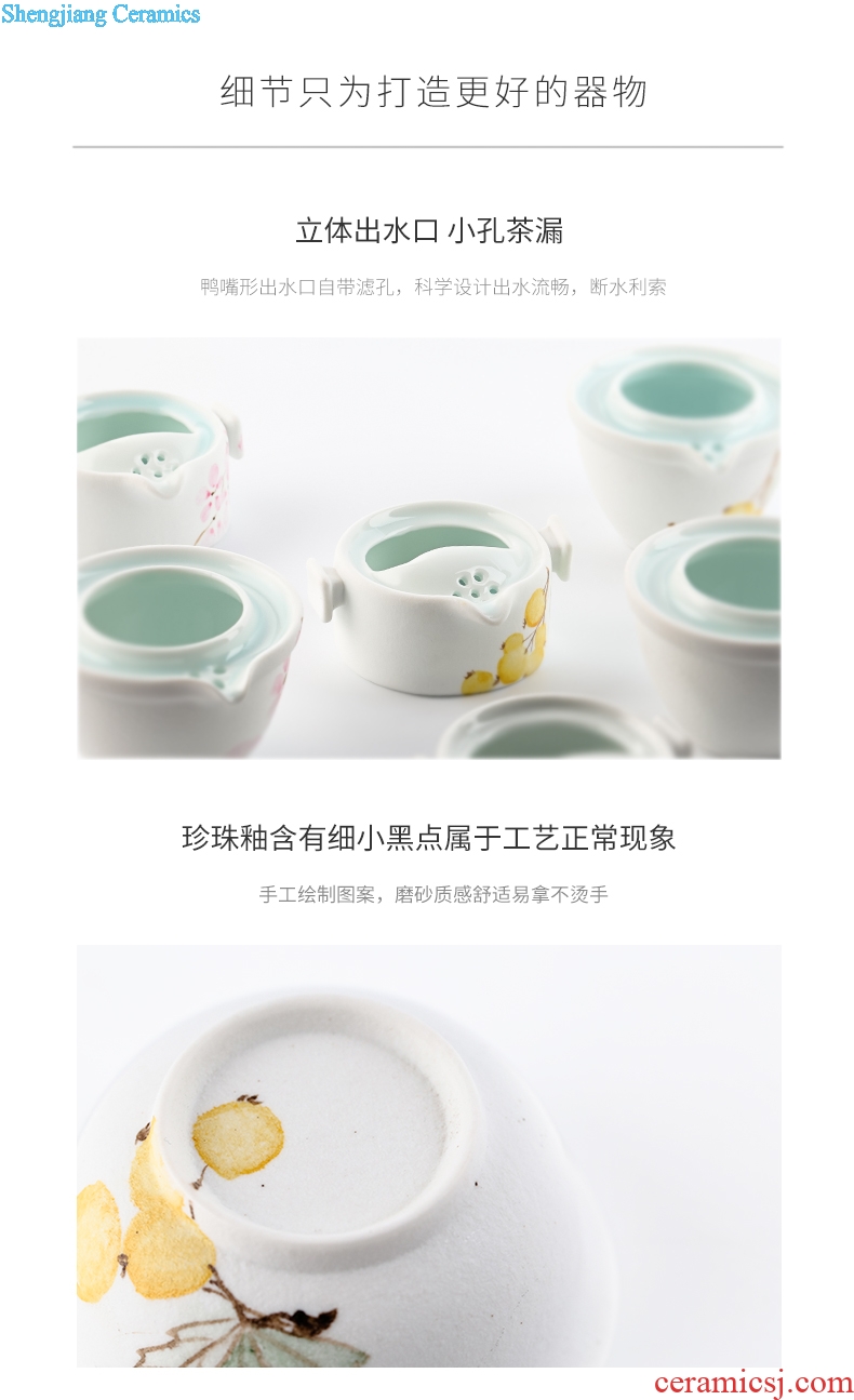 TaoXiChuan jingdezhen ceramic hand-painted crack cup portable travel a jug of a cup of tea pot set