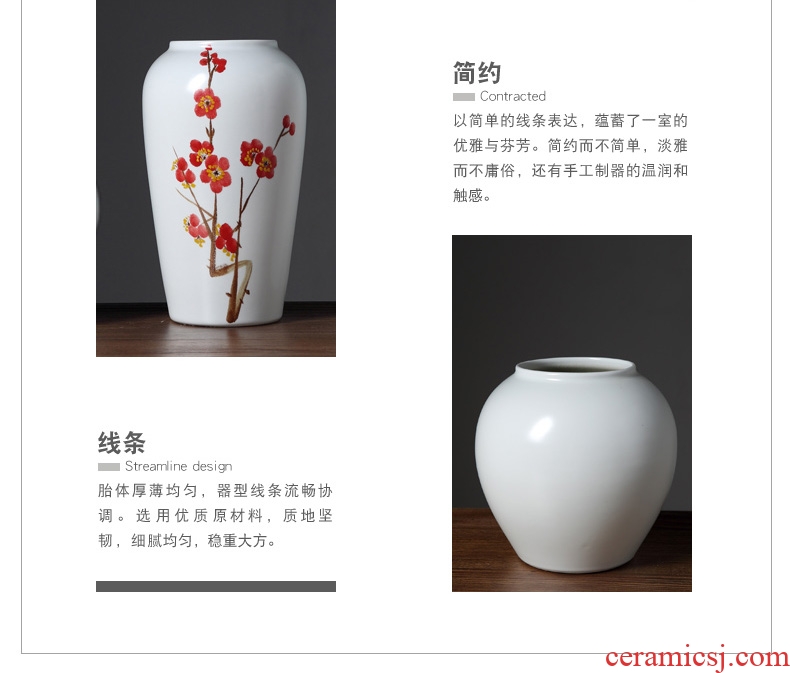 Jingdezhen contemporary and contracted ceramic vase furnishing articles creative living room TV cabinet table flower arranging, home decoration