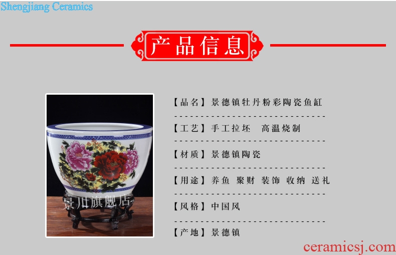 Jingdezhen ceramics from pastel brocade carp daikin aquarium water lily cylinder scroll the tortoise cylinder home furnishing articles