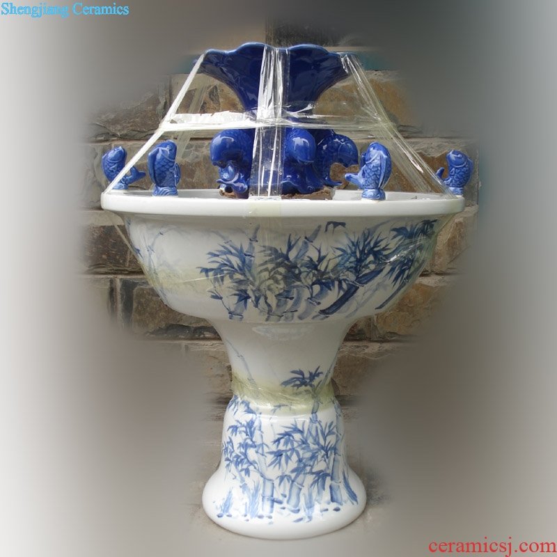 Jingdezhen hand-painted all blue and white porcelain painting bamboo atomizer porcelain spray humidifying fountains