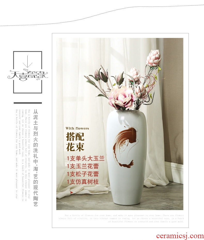 Jingdezhen European ceramic creative household soft adornment of contemporary sitting room of large vase zen flower arranging furnishing articles