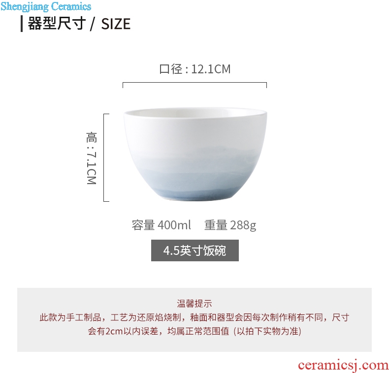 Ijarl creative household ceramic bowl bowl Korean contracted small pure and fresh and tableware drink soup bowl alpine small bowl