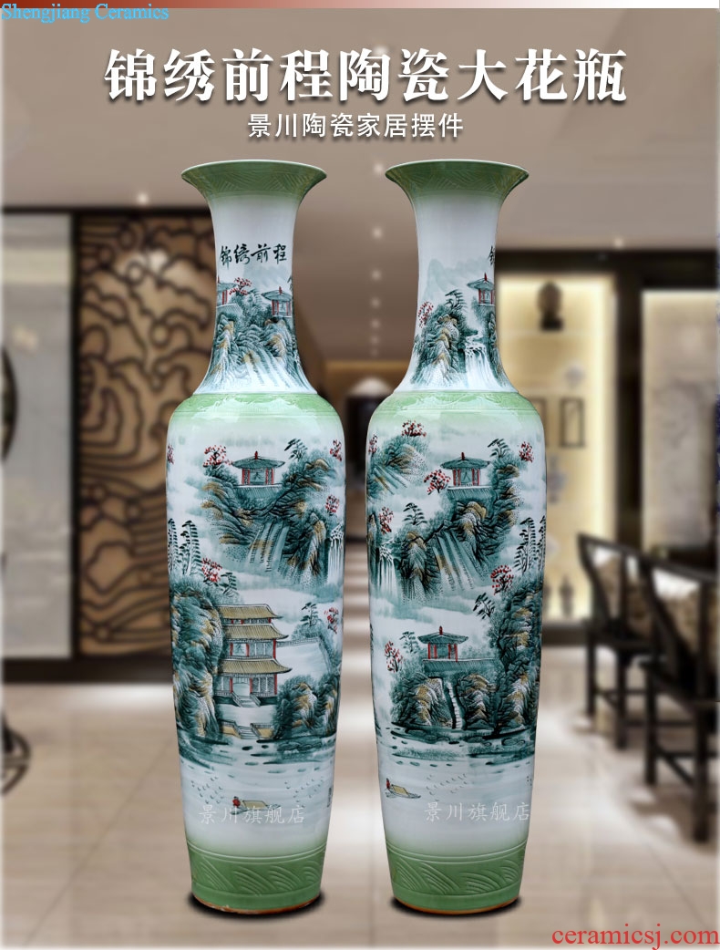 Jingdezhen ceramics hand-painted color bright future of large vase sitting room hotel modern furnishing articles ornaments