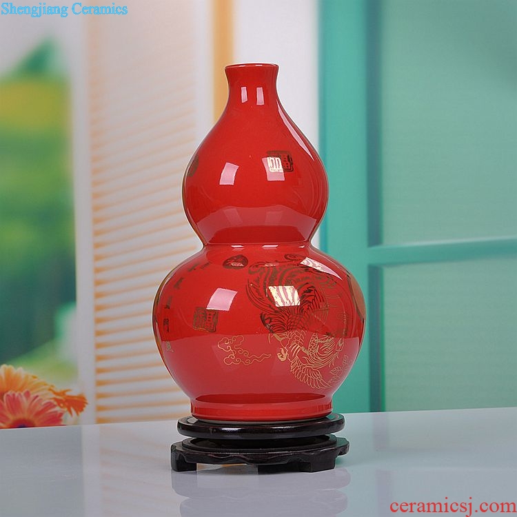 Jingdezhen ceramics maxim gourd vases, contemporary and fashionable household decorations furnishing articles new wedding gift