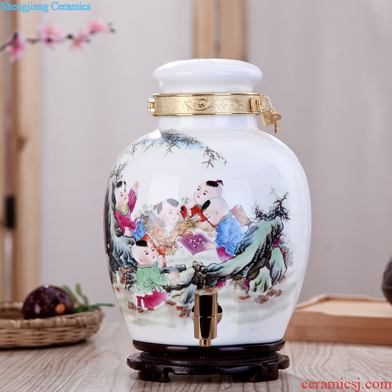 City palace lane jingdezhen ceramic jars 10 jins 20 jins 30 pounds it with leading bubble bottle wine jar jar