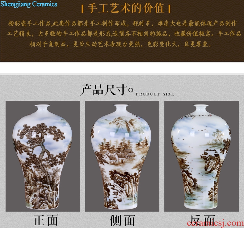 Jingdezhen ceramic hand-painted guest-greeting pine mesa floret bottle home sitting room study office furnishing articles of handicraft