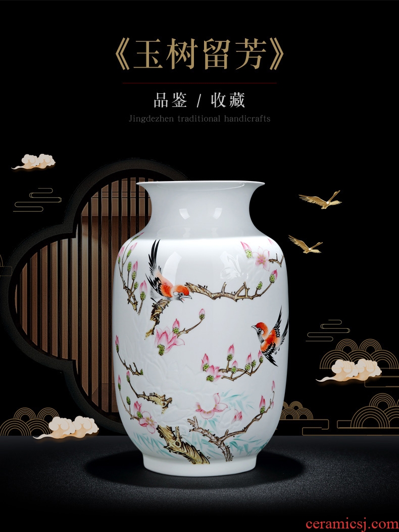 Jingdezhen ceramics hand carved exquisite thin foetus vases, flower arranging rich ancient frame sitting room adornment handicraft furnishing articles