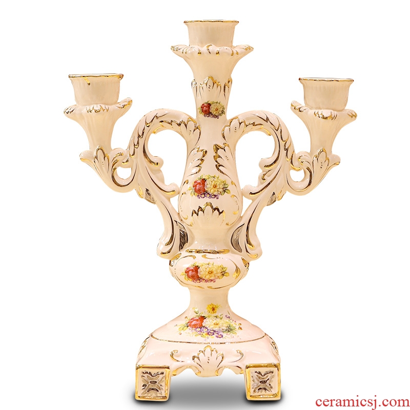 The Vatican Sally's continental candlestick decoration luxury furnishing articles retro wedding chandelier candle power dinner props ceramic candle holders