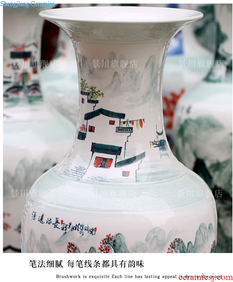 Jingdezhen ceramics hand-painted water landscape of large vases, sitting room of modern Chinese style household act the role ofing is tasted furnishing articles