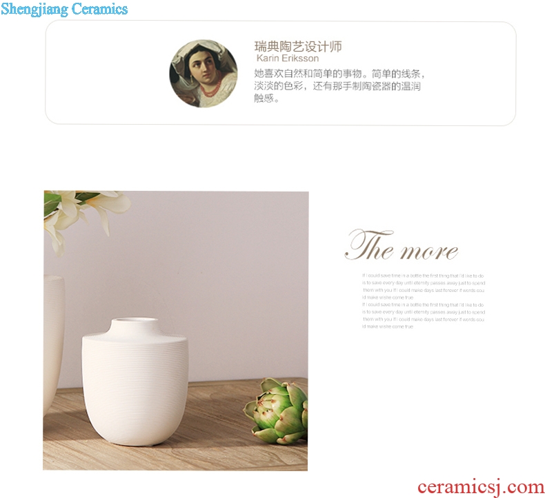 The tang dynasty white ceramic flower vases furnishing articles contemporary and contracted fashion household soft adornment sitting room office