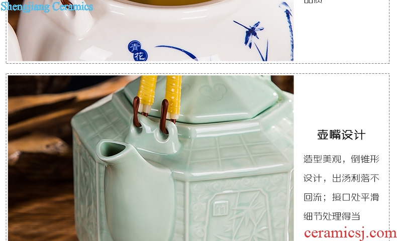 Jingdezhen ceramic large teapot large capacity of heat resistant to high temperature cooling girder pot teapot cold water kettle