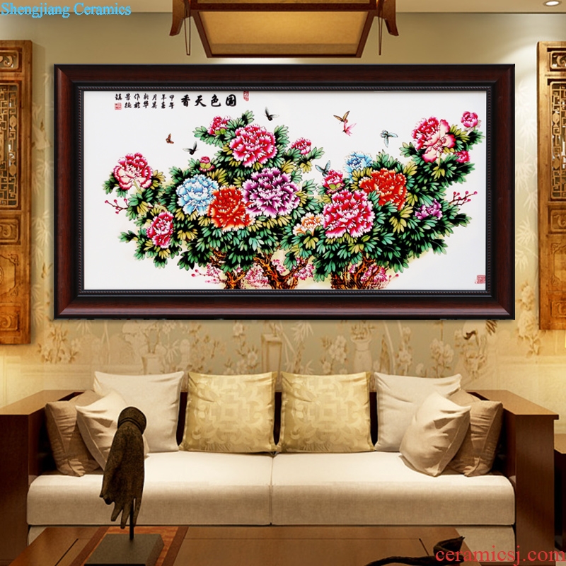 Pastel peony very beautiful jingdezhen porcelain plate painting home furnishing articles sitting room hangs a picture study Chinese style sofa decorate