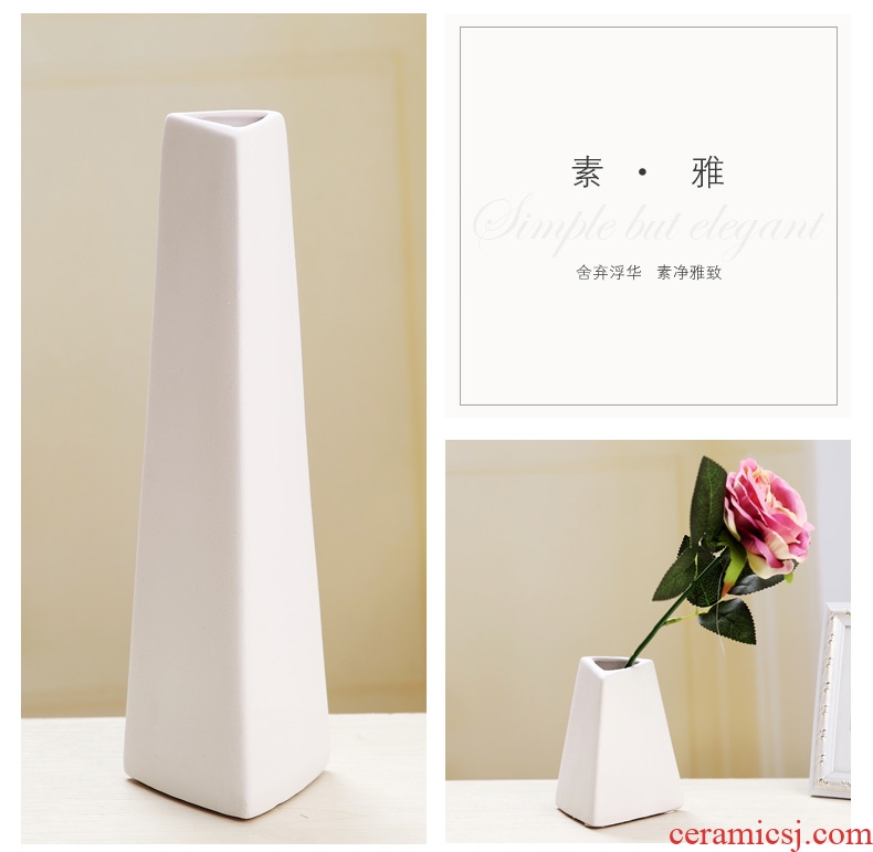Ceramic vase planting furnishing articles creative contemporary and contracted sitting room white household soft adornment office floret
