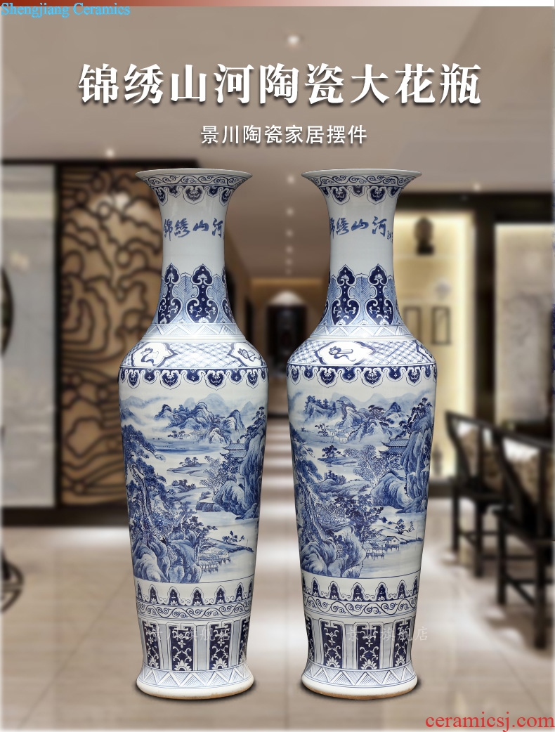 Jingdezhen blue and white porcelain hand-painted splendid sunvo goddess of mercy bottle of large vases, home sitting room hotel decoration furnishing articles