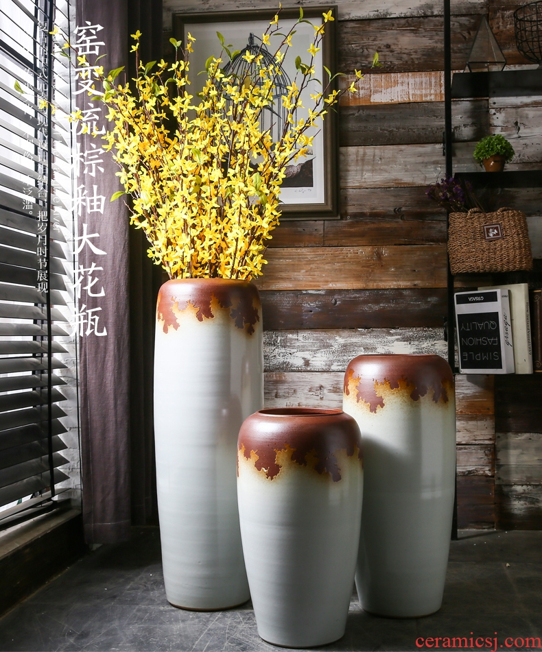 Retro ground vase do old large sitting room flower vase handmade ceramic POTS creative household decorative furnishing articles