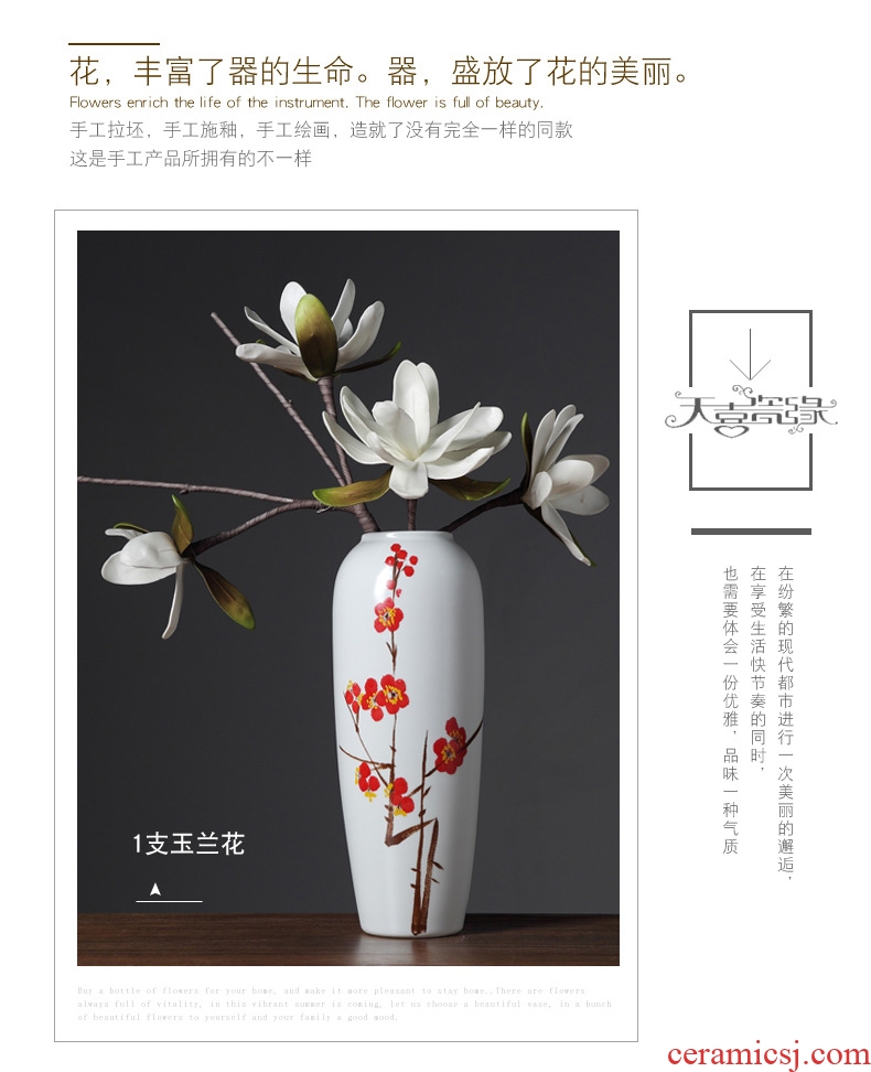 Jingdezhen contemporary and contracted ceramic vase furnishing articles creative living room TV cabinet table flower arranging, home decoration