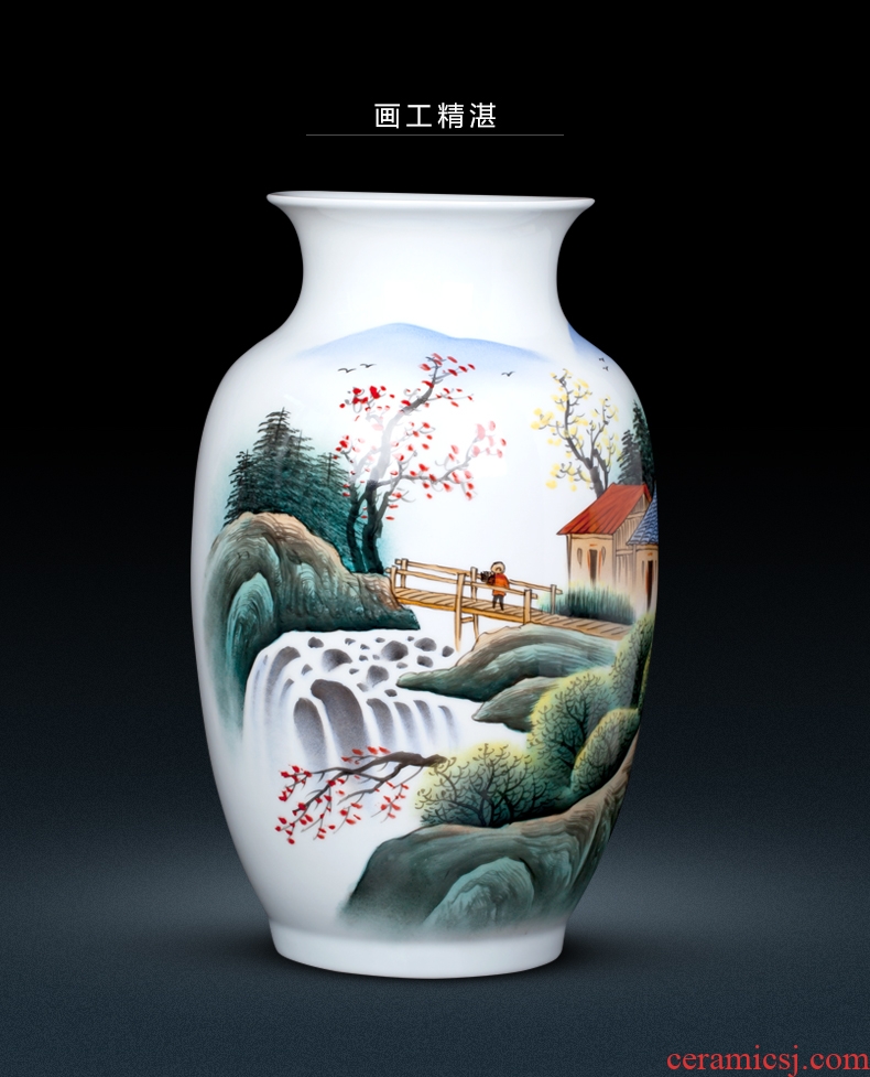 Jingdezhen ceramic hand-painted ceramic vase celebrity famous Bridges porcelain modern home furnishing articles
