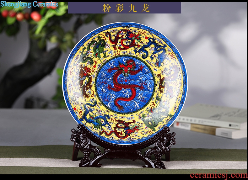 Jingdezhen ceramic disc hanging dish porcelain plate sit plate decoration plate furnishing articles furnishing articles decorative plate decoration arts and crafts