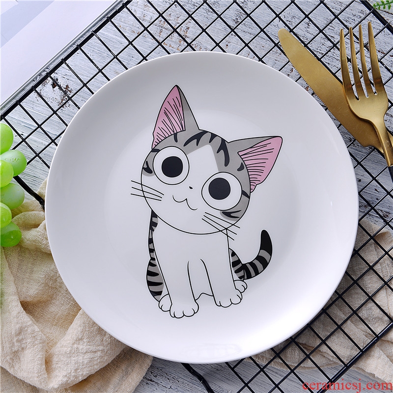 Steak western ceramic plate lovely creative personality nice cartoon circle plate dishes home dishes