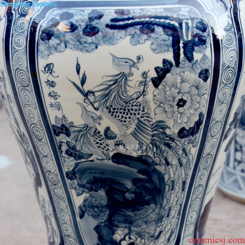 The general pot of jingdezhen porcelain pottery chrysanthemum patterns extra large antique vase, the sitting room of Chinese style household furnishing articles