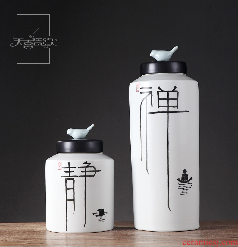 New Chinese jingdezhen ceramic storage tank vase ideas between sitting room porch club example decorations furnishing articles