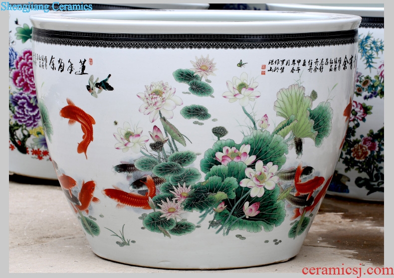 Jingdezhen ceramic aquarium well-off furnishing articles sitting room courtyard and landing the tortoise cylinder, a goldfish bowl