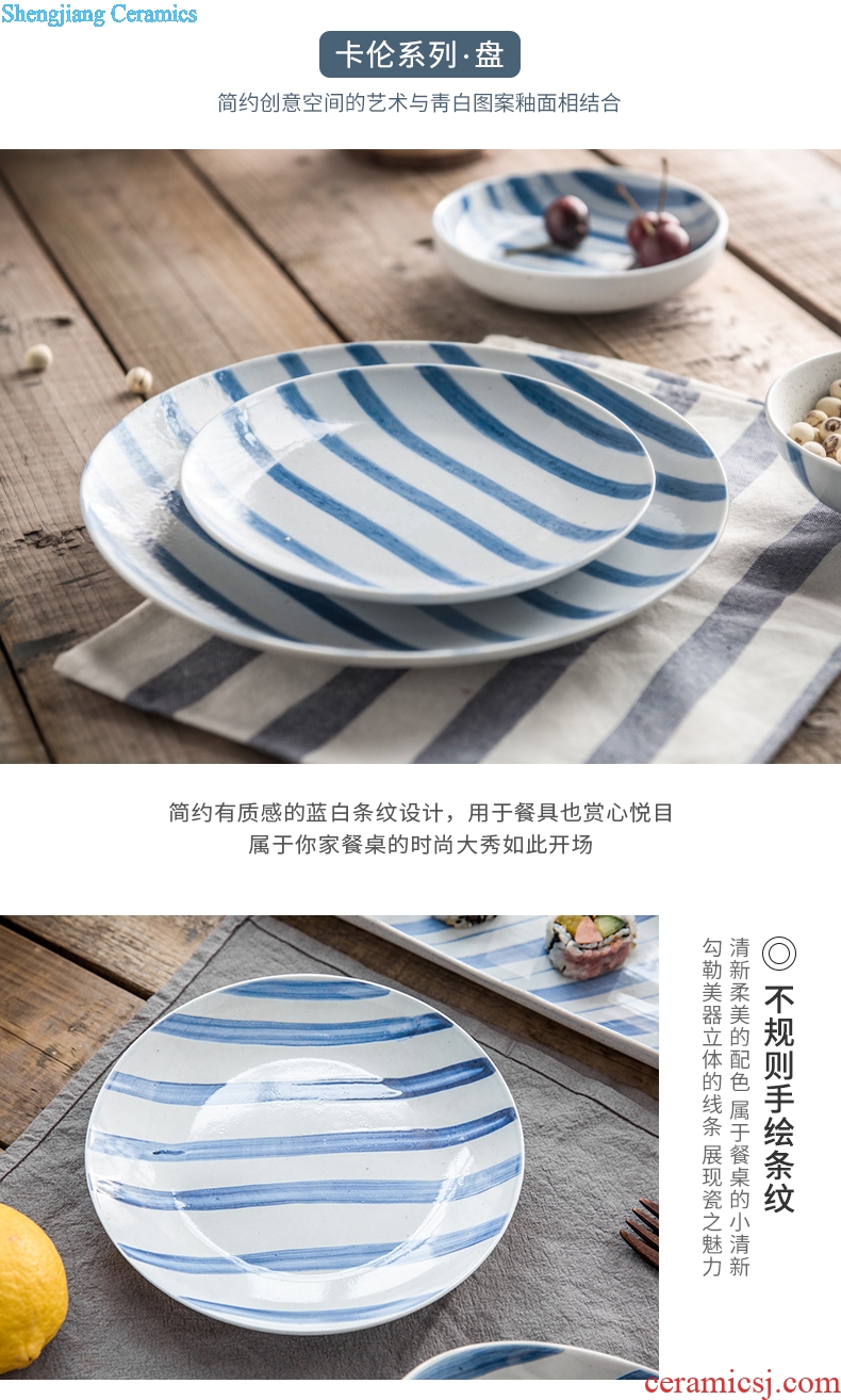 Ijarl million jia Japanese creative household ceramics ceramic plate fresh beef dish dish to Karen FanPan plate