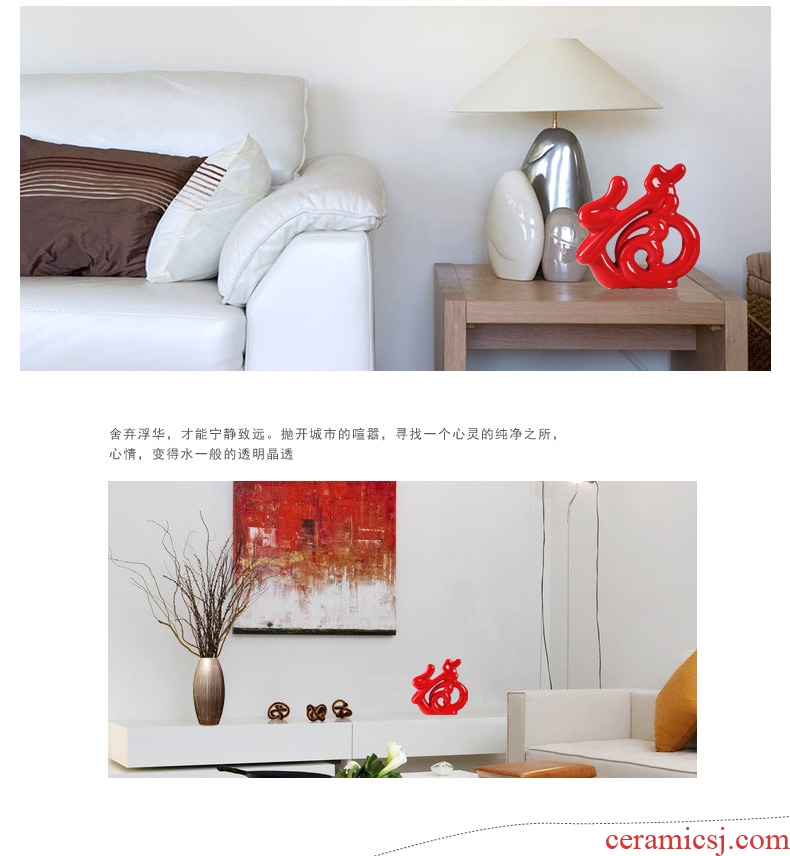 Modern home decoration decoration ceramics red everyone rimmon sitting room adornment handicraft furnishing articles