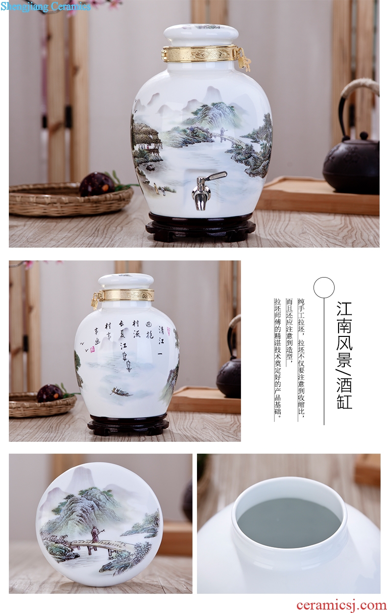 City palace lane jingdezhen ceramic jars 10 jins 20 jins 30 pounds it with leading bubble bottle wine jar jar