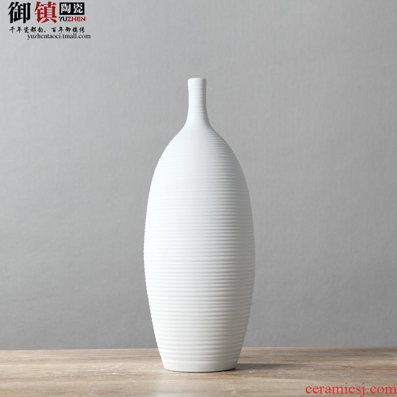 Jingdezhen creative home decorations white vase three-piece furnishing articles flower arranging, contemporary and contracted sitting room decoration