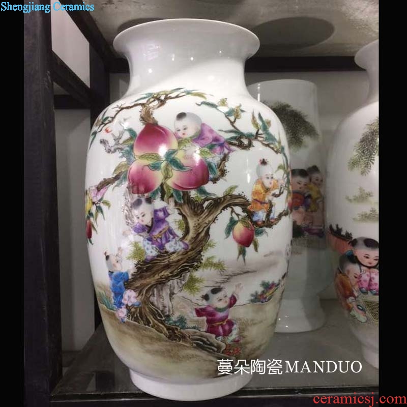 Jingdezhen colorful new home decoration ceramic appreciate beautiful vases furnishing articles furnishing articles sitting room to show the modern style