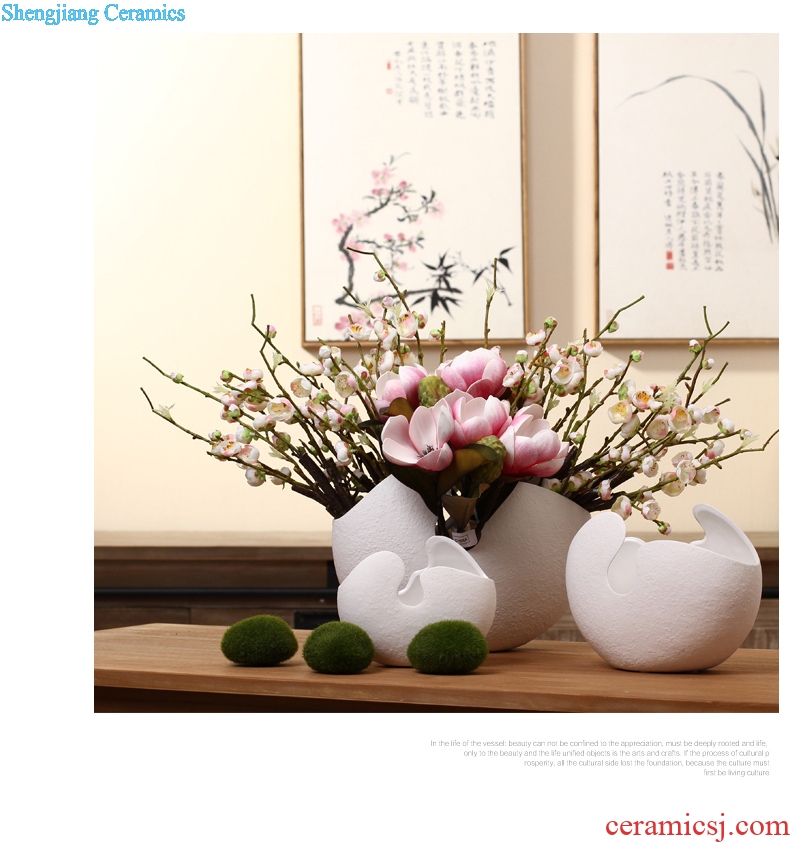 Tang dynasty insert white ceramic vase furnishing articles three-piece suit contemporary and contracted European household soft adornment sitting room decoration