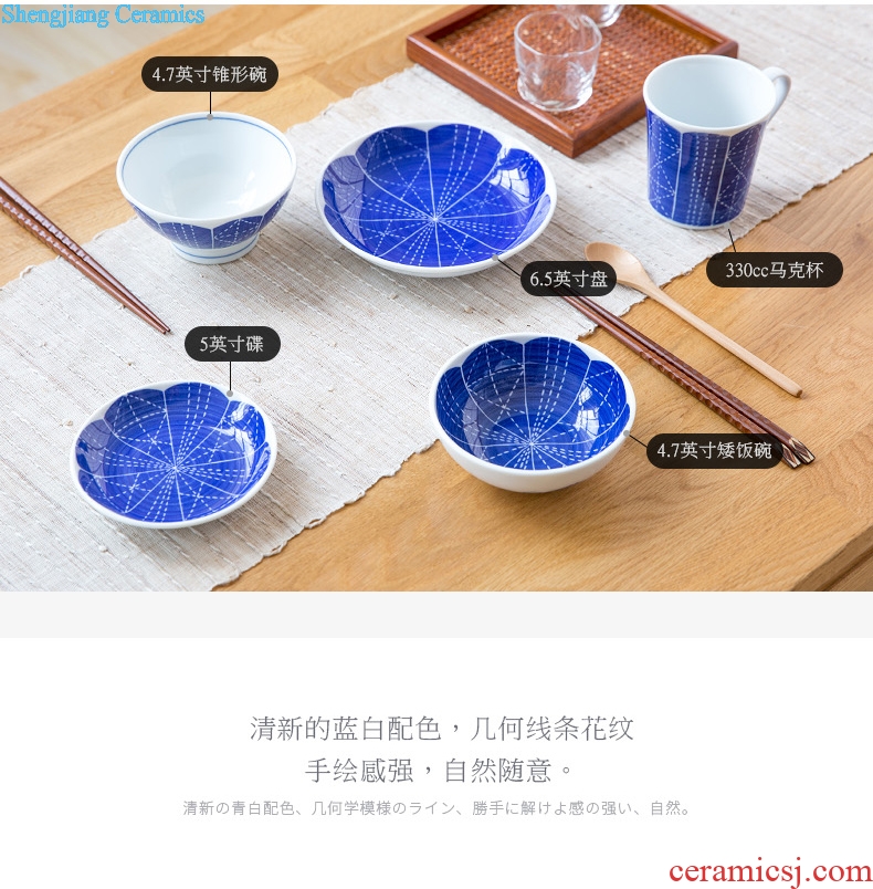 Ijarl million jia household ceramics imported from Japan to eat bowl dish flavor dish of sushi creative Japanese and tableware