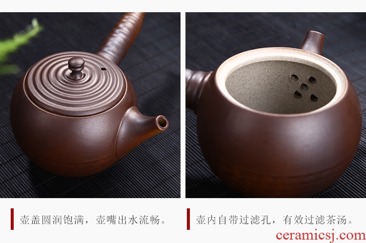 Restoring ancient ways leopard lam kung fu tea set suit household jingdezhen ceramic tea cup teapot Japanese tea ceremony the living room